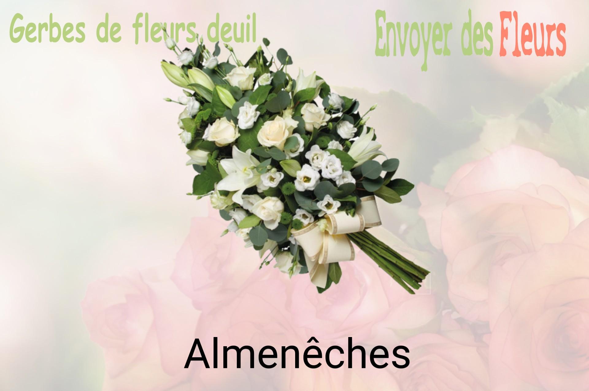 Gerbe de fleurs de deuil livrée à Almenêches